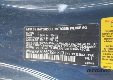 2014 Mini Hardtop Cooper S z USA, uszkodzony, nr VIN WMWXM7C56ET986320